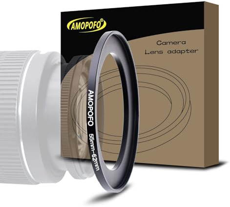 55 mm Objektiv auf 62 mm Kamerafiltring, 55 mm-62 mm Step-Up-Ring für Filter, aus CNC-gefrästem Aluminium. Für 62 mm UV-, ND-, CPL-Kamerafilterzubehör