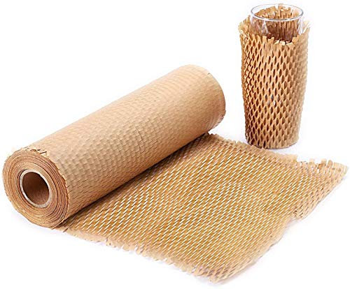 Wabenpapier, Verpackung Papier - Verpackungsmaterial für empfindliche Gegenstände - Puffermaterial für den Versand - Kraftpapierrolle 30CM x 40M natürliches Recyclingpapier 80 g/m²