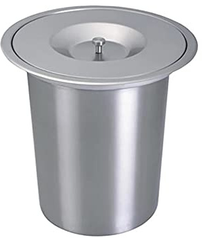 8L Kitchen Cabinet Countertop Built-in Stainless Steel Trash Can, Flush Recessed Dustbin Eco-Friendly Hidden Embedded Trash Bin