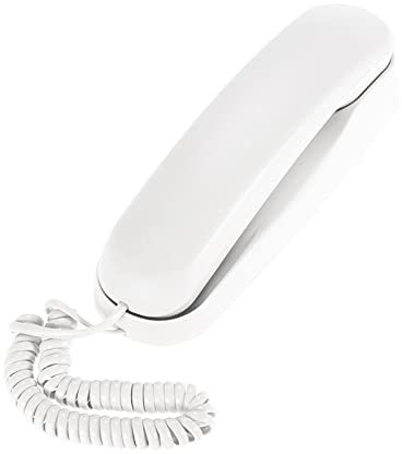 Bisofice Mini Telefono Fisso Cablato Desktop, telefono Fisso Montabile a Muro, Supporta Funzioni Mute/Pausa/Promemoria per Il Call Center della Banca di Ufficio dell'Hotel a Casa