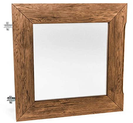 ben+camilla.com Square Massivholz Milch-Glas-Tür | Eiche 37,6 x 37,6 cm | Zubehör für individuelles Flexibles Würfelregal | Erweiterungen für Regalsystem