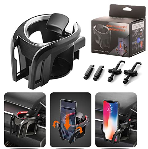 2 in 1 Universal Auto Becherhalter, Getränkehalter Auto, Einstellbare Handyhalter für alle Phone, Multifunktion Flaschenhalter Kaffee LüftungShalterung, Flaschenhalter Dosenhalter