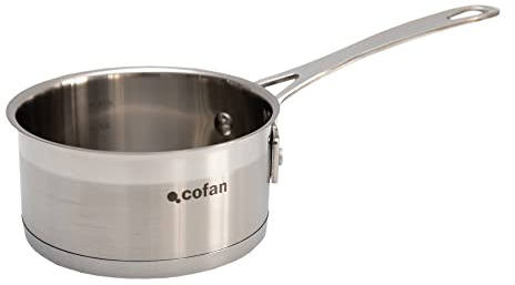 Cofan Cazo de acero inoxidable |Tapa no incluida | Capacidad de 1 litro | Compatible con todo tipo de cocinas