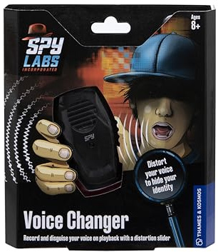 Thames & Kosmos Spy Labs Voice Changer, Detective Toy for Disguising Your Voice, Records Up to 12 Seconds, Spy Toys for Kids, Suitable for Age 8+, Black