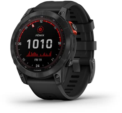 Garmin fēnix 7 Solar Multisport GPS Watch, Black with Silicone Band (Renewed)