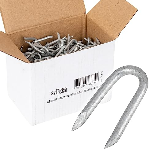 VOSS.farming Krampen, Drahtschlaufen, verzinkt, 3,1 x 31mm, 1kg, Befestigungskrampe, Haken, Schlaufen, Krampennägel
