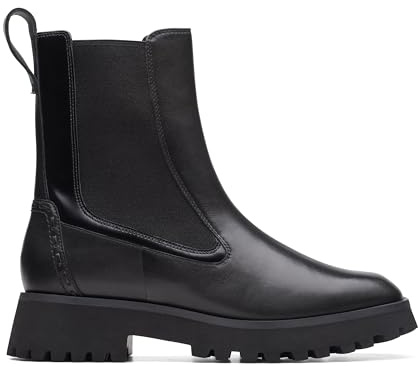 Clarks Stayso Rise läderstövlar i svart, Svart, 41 EU