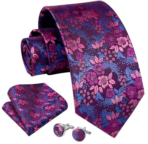 Enlision Herren Krawatte Paisley Krawatte für Männer Hochzeit Krawatten & Einstecktuch Manschettenknöpfe Set Formelle Business