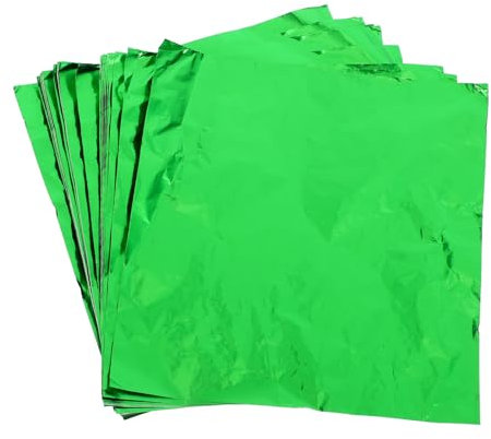 OUNONA 100stücke Grüne Schokoladen Verpackung Aluminiumfolie Bonbonpapier Verpackungsfolie Für Lebensmittel Bbq Und Heimgebrauch