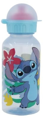My sweety pop - Gourde - Plastique - Pour enfant - Crèche - Maternelle - Ecole - Vacances - Repas - 18,5 cm – 370 ml - Hydratation - Idée Cadeau - Stitch - Transparente