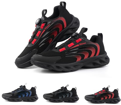 Hitmars Mens Trainers Running Shoes Men Gym Outdoor Sports Shoes Slip On Casual Comfortable Fashion Sneakers N/A1 Red UK10