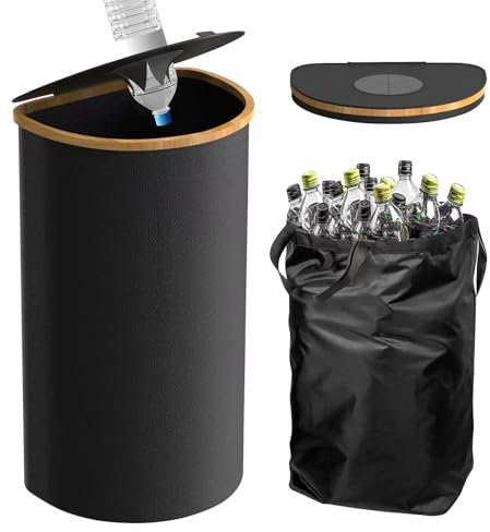 KMDZDZGS Recycled bottle bins, Recycling Bin for Kitchen Home, 100L Deposit Bottle Collector Bins with Lid, recycling bins for Collecting Empties and Glass Waste