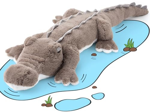MorisMos 170cm lang riesen Krokodil Kuscheltier XXL, weich groß Aligator Stofftier Plüschtier,Plüsch Crokdil Spielzeug Kissen, crocodileteddy Geschenk Kinder Mädchen Baby