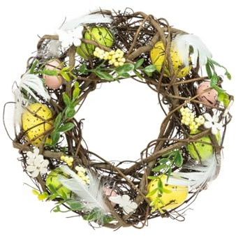 Floral Silk Easter Egg Nest Wreath