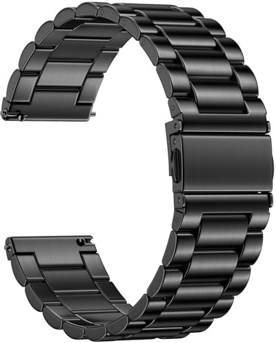 Netolo Edelstahl Metallarmband Kompatibel mit Galaxy Watch 7 Armband | Galaxy Watch 4 5 6 FE/ Watch 4 6 Classic/ 5 Pro, Uhrenarmband 20mm für Garmin Vivoactive 5 Armband / Vivoactive 6