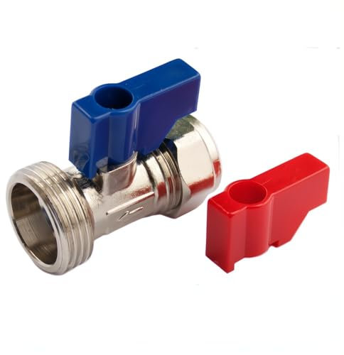 JD Brands Washing Machine/Dishwasher Straight Tap Valve Connector – Hot & Cold Water Inlet Hose Fitting – Silver 3/4 BSP Threaded Isolation Valve for Appliance Connections