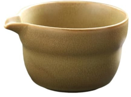 Jiuvaso Ciotola in Ceramica per Matcha, Ciotole per mescolare Il Matcha, 300 ml, Ciotola da tè Tradizionale in Porcellana, Realizzata a Mano per Principianti, Beige
