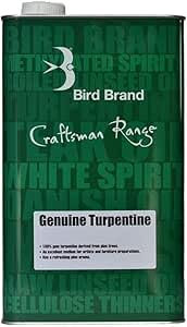 1L, Genuine Turpentine Liquid, Natural Solvent and Paint Thinner, Cleaning and Degreasing Agent for Oil Paints, Brushes, and Wood Finishes, Fast Evaporating
