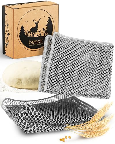 besøk Teigreinigungstuch 2er Set für klebrige Teigreste beim Brot Backen | Teigtuch löst Sauerteig- & Brotteigreste von Händen, Schüsseln und Brotback Zubehör, wiederverwendbar & spülmaschinengeeignet
