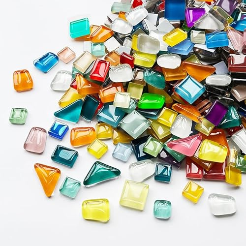 Carreaux de mosaïque en cristal multicolores - Mélange de pierres de mosaïque en verre - Environ 240 g
