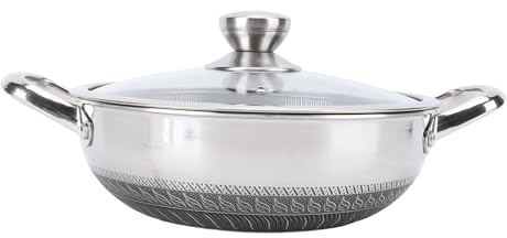 GOWENIC Padella Antiaderente Dal Design a Nido d'ape con Coperchio in Acciaio Inossidabile 316, Compatibile con la Gamma di Fornelli a Induzione (30 cm)