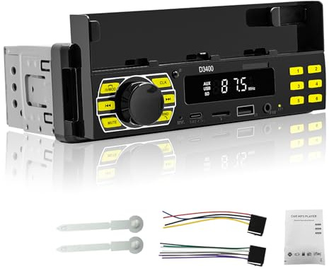 ePathChina Autoradio Bluetooth con APP Car Finder, singolo DIN 12 V lettore MP3 ricarica rapida, radio FM, ingresso USB/SD/AUX, chiamate in vivavoce, supporto per telefono integrato, ricevitore audio