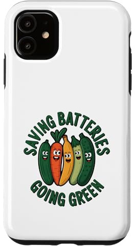 Risparmio di batterie Going Green Vegan Veggie Humor Custodia per iPhone 11