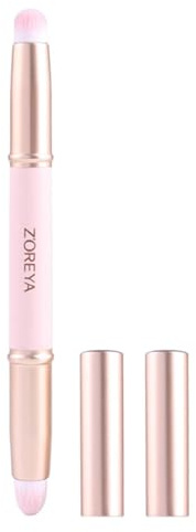 Brocha de doble punta – Corrector de labios y ojos, herramienta de | maquillaje de precisión, instrumento cosmético compacto de viaje, solución de maquillaje fácil de mezclar para base, contorno