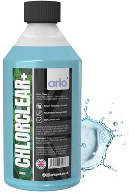 ChlorClear+ treats 13,000L Pond & Aquarium Water Conditioner 500ml | Neutralises Chlorine, Chloramine & Heavy Metals | Aloe Vera Stress Reducing Formula | Fish & Plant Safe