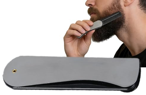 Edelstahl Bartkamm Klappbar Robust Tragbar Detailreich Schnurrbart Styling Tool | Perfekt Fuer Wohnung Hotel Wohnheim Alltag Pflege Set Fuer Maenner Freunde