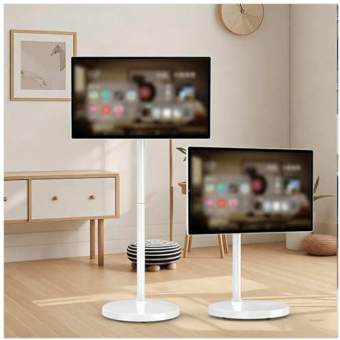 23.8/32 Portable Smart Monitor on Wheels, 1080P IPS Display, 8+128GB, Built-in 13MP, USB-C/HDMI Inputs, Dual-Band WiFi, Bluetooth 4.2, Laptop Second Screen, Presentations 32