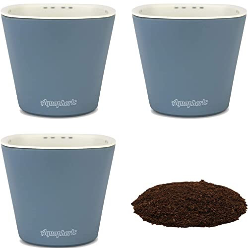 Window Garden Aquaphoric selbstbewässernde Mini-Pflanzgefäße (3er-Pack) wachsen auf der Innenschwelle. Perfekt zum Eintopfen von kleinen Pflanzen, Kräutern, Usambaraveilchen, Sukkulenten
