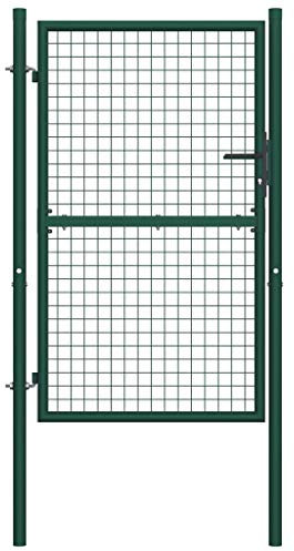 vidaXL Cancello per Recinzione in Acciaio 100x175 cm Verde