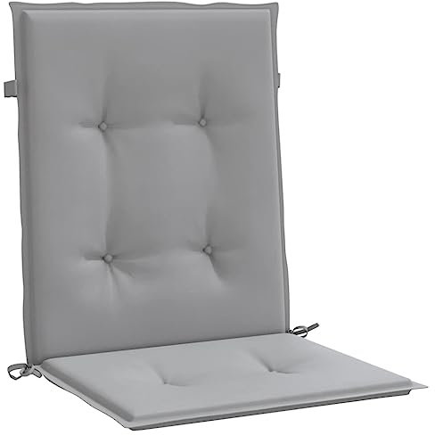 vidaXL Gartenstuhlauflagen 4 STK., Niedriglehner Auflagen für Gartenstühle, Stuhlauflage Stuhlkissen Outdoor, Sitzauflagen Sitzkissen, Grau Oxford-Gewebe