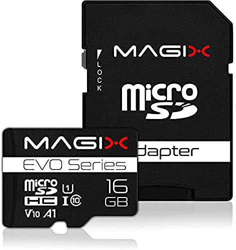 Magix 16GB microSD Card Class10 V10 U1, Read Speed Up to 80 MB/s, EVO Series (SD Adapter Included)