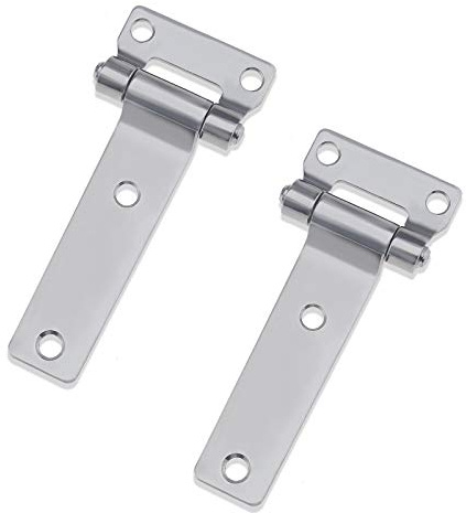 2 Stück T-Typ Container Scharniere Hochglanzpoliertes massiv geschmiedetes 304 Edelstahl T-Stück Scharniere 135x58mm Für LKWs Van Caravan Anhänger Zubehör