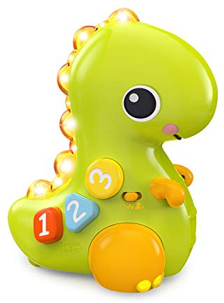 Bright Starts Go, Go, Dino Gattona e Conta, Giocattolo per Neonati - rotola, Si Illumina, Suona la Musica e Altro Ancora, dai 6 Mesi in su.