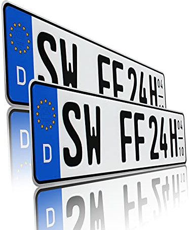 DIN-zertifizierte Kfz-Kennzeichen Saisonkennzeichen Standardgröße 520x110mm passend für Auto Fahrradträger offizielle Nummernschilder Wunschkennzeichen (02 Standardkennzeichen Saison)