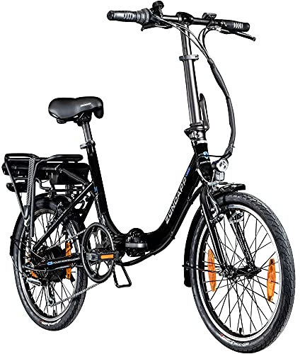 ZÜNDAPP E Bike Elektro Klapprad 20 Zoll | Klappfahrrad Erwachsene 150-185 cm | E-Bike Elektrofahrrad 7 Gänge 21,1 kg Ebike Herren Damen klappbar Fahrrad Z110 (schwarz, 33 cm)