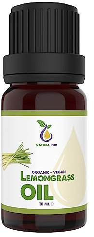 Lemongrass Öl BIO 10ml - 100% naturreines Zitronengras Öl, vegan - Lemongrass Oil (Cymbopogon Citratus Leaf Oil) - Lemon Grass Ätherisches Öl für Duftlampe, Diffuser, Haare