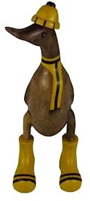 trendforge Dekortation Teakholz Ente Handmade Teakente Dekoartikel für Zuhause Geschenk hochwertig und einzigartig - ca. 27cm