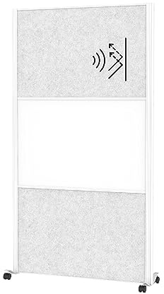 MAUL Stellwand weiß hellgrau MAULconnecto fahrbar mit Whiteboard Akustik | flexible Raumzonen, angenehmere Meetings, magnetische Schreibfläche, diskreter Sichtschutz, schnell umgestellt