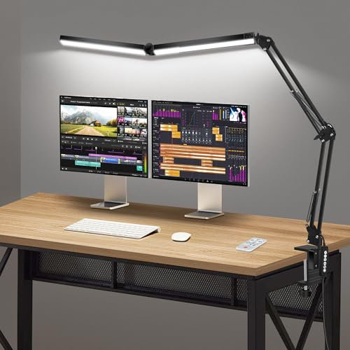 NOEVSBIG Lampe de bureau LED,5 modes de contrôle tactile de la luminosité, lampe de bureau avec minuterie d'extinction automatique, lampe de travail avec fonction mémoire