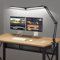 NOEVSBIG Lámpara de escritorio LED regulable de 24 W, 5 modos, control táctil, niveles de brillo con temporizador, función de memoria, lámpara de mesa, lámpara de luz diurna con pinza [clase