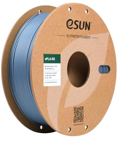 eSUN PLA Filament 1.75mm, PLA Basic 3D Drucker Filament Maßgenauigkeit +/- 0.03mm, 1KG Spule (2.2 LBS) Super Speedy PLA Filament für 3D Drucker,Hellgrau
