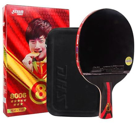 DHS 8 Star 8002 Profi Tischtennisschläger Ping Pong Paddel 5 Holz 2 Aryslate Carbon Fertigschläger
