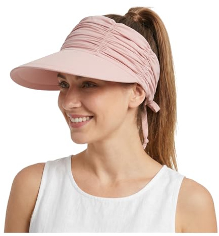 YAMEE Visor Cap Damen UV Schutz,Sonnenvisier Damen Elastisch Sonnenschild,Leicht Sonnenhüte Große Krempe,Sonnenblende Damen Sommerkappe Atmungsaktiv für Strand, Camping, Picknicks,Wandern