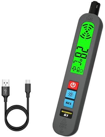 MAXRIENY Rechargeable Gas Detector Natural Gas Leak Detector with Vibration Buzzer and Visual Alarm Multi Gas Detector Pen for Home Butane Propane Camping car