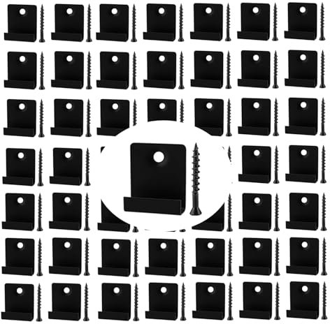 NAMYEUT 50 Stück WPC Clips, 8mm Versteckte Terrassendielen Befestigung WPC Befestigungsclips mit Schrauben, WPC Terrassendielen Versteckte WPC Clips für WPC Anfangsclips