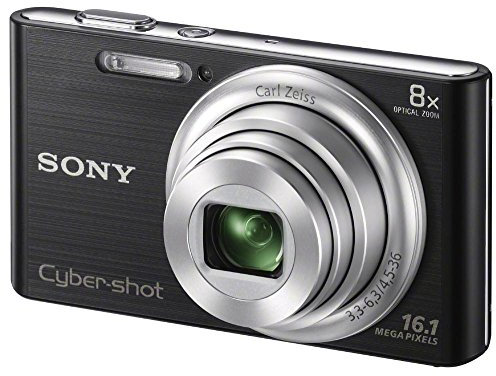 Sony DSCW730 16MP 8x Zoom Compact Digital Camera -Black (Renewed)